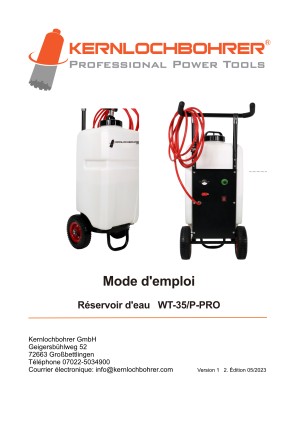 Mode d'emploi pour : Réservoir d'eau WT-35/P-PRO avec pompe et batterie 